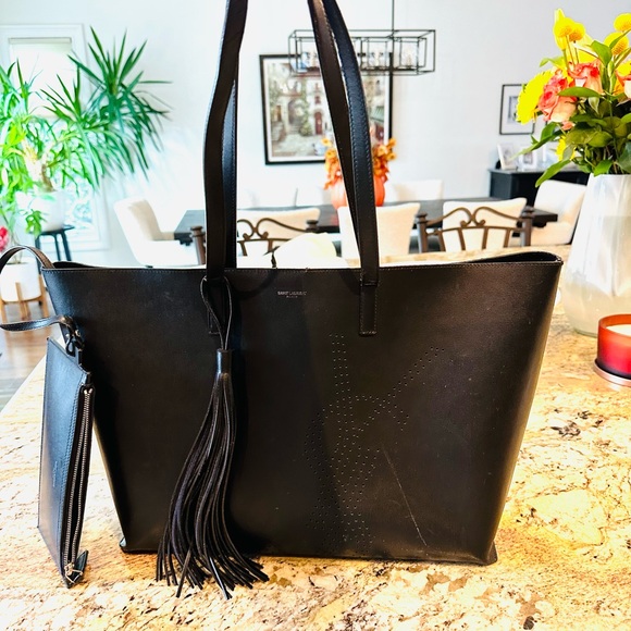 Yves Saint Laurent Perforated Logo Tote - Picture 10 of 10